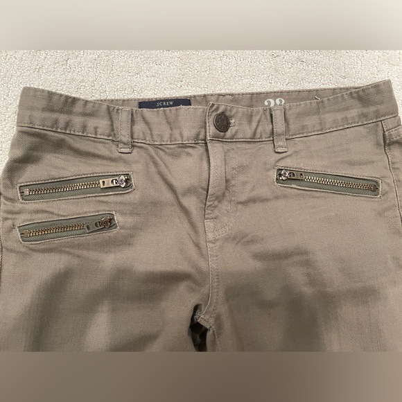 J crew toothpick jeans with zippers. Olive green, size 28 - Picture 3 of 5